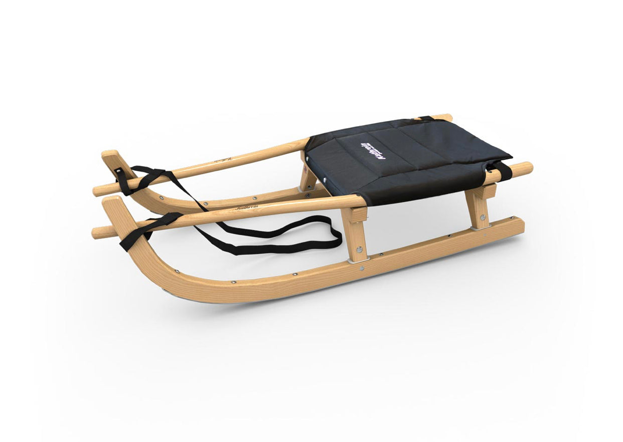 Single-seater toboggan with seat cushion for adults (115cm)